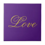 Azulejo De Cerâmica Dourada Script Color Com Caligrafia De Casamento R<br><div class="desc">Você pode mudar facilmente as fontes e as cores. Você também pode adicionar seu logotipo e a imagem de fundo conforme desejar.</div>