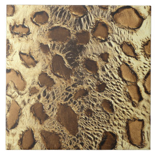 Azulejo De Cerâmica Douradas Manchas Metálicas Leopardo