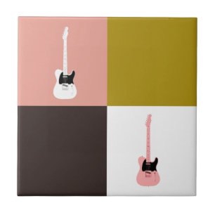 Azulejo De Cerâmica Dourado Chocolate Rosa Ivory Pink White Guitarra