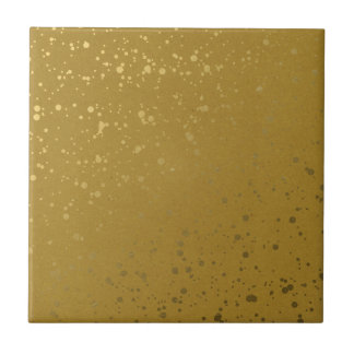 Azulejo De Cerâmica Dourado com Speckles.