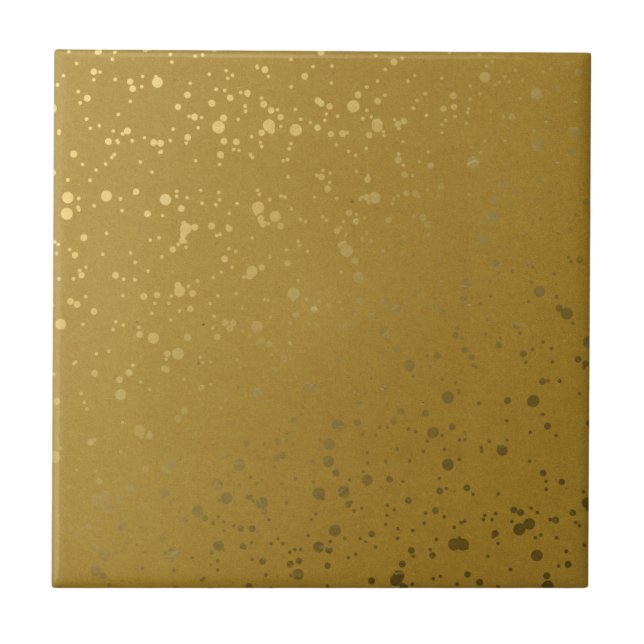 Azulejo De Cerâmica Dourado com Speckles. (Frente)