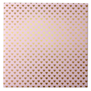 Azulejo De Cerâmica Dourado Coração de Folha Metálica Coração Adora Mo