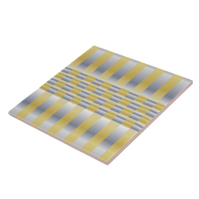 Azulejo De Cerâmica Dourado e prateado (verificadores e riscas) (Lateral)