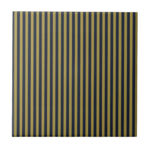 Azulejo De Cerâmica Dourado fino Elegante e Marinho Vertical Strips Ve