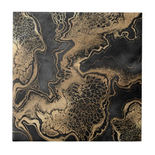 Azulejo De Cerâmica Dourado mármore negro Bonito