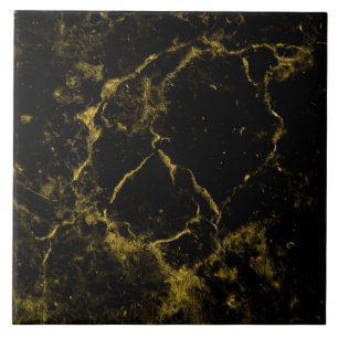 Azulejo De Cerâmica Dourado mármore preto