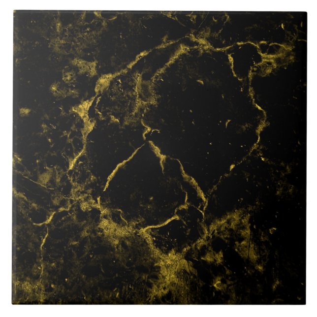 Azulejo De Cerâmica Dourado mármore preto (Frente)