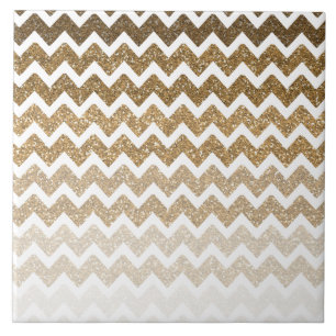 Azulejo De Cerâmica Dourado Mole Glitter Chevron Ombre