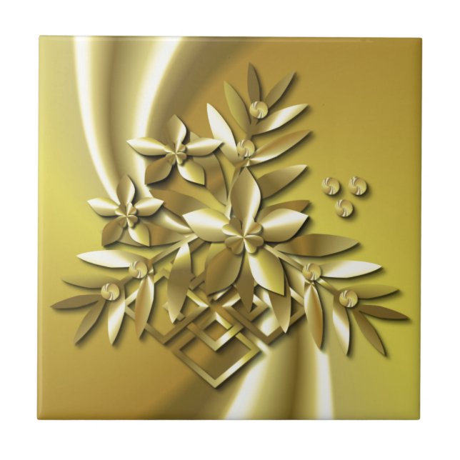 Azulejo De Cerâmica Dourado puro (Frente)