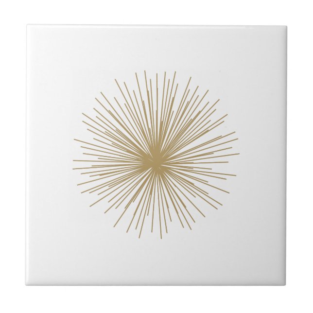 Azulejo De Cerâmica Dourado Sputnik Starburst (Frente)