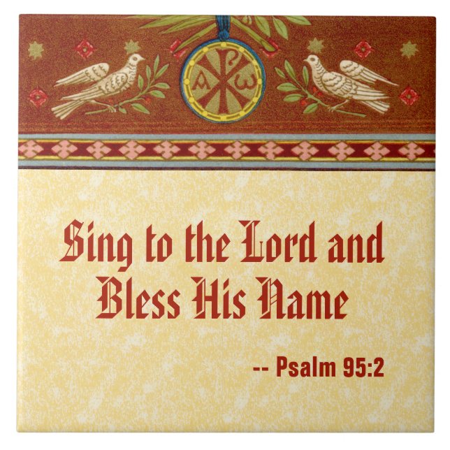 Azulejo De Cerâmica Doves e Medalhão depois da Rua. Cecilia (SNV 36) (Frente)