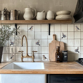 Azulejo De Cerâmica Downy Woodpecker