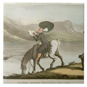 Azulejo De Cerâmica Dr. Sintaxe que esboça o lago