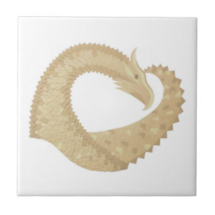 Azulejo De Cerâmica Dragão cardíaco Sandstone em branco