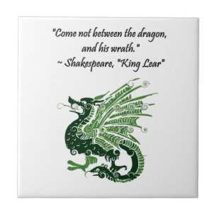 Azulejo De Cerâmica Dragão e Sua Fúria Shakespeare King Lear Cartoon