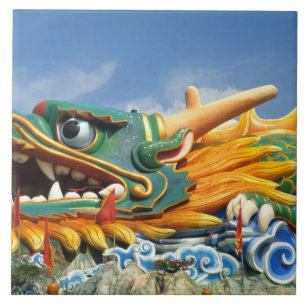 Azulejo De Cerâmica Dragão famoso em Haw Par Villa em Cingapura Ásia