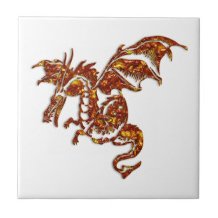 Azulejo De Cerâmica Dragão Flaming