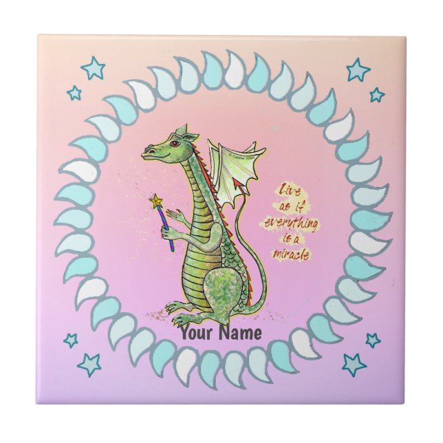 Azulejo De Cerâmica Dragão Mago (Frente)