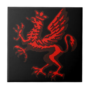 Azulejo De Cerâmica Dragão vermelho