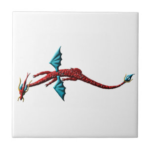 Azulejo De Cerâmica Dragão vermelho da serpente