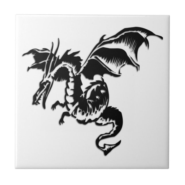 Azulejo De Cerâmica Dragão Voador (Frente)