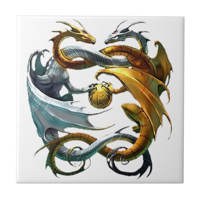 Azulejo De Cerâmica Dragões da batalha (Frente)
