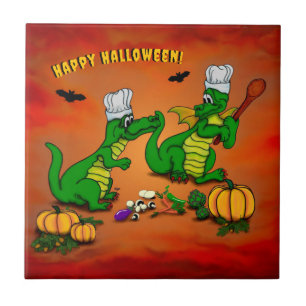 Azulejo De Cerâmica Dragões - Feliz Halloween! Hoje eu cozinho