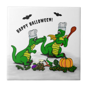 Azulejo De Cerâmica Dragões - Feliz Halloween! Hoje eu cozinho