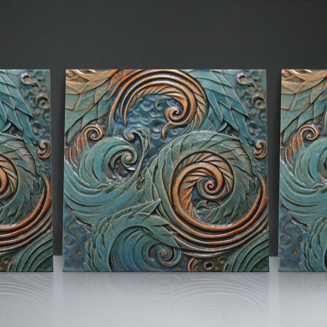 Azulejo De Cerâmica Dragon Escala Padrões ecológicos vitorianos (Criador carregado)