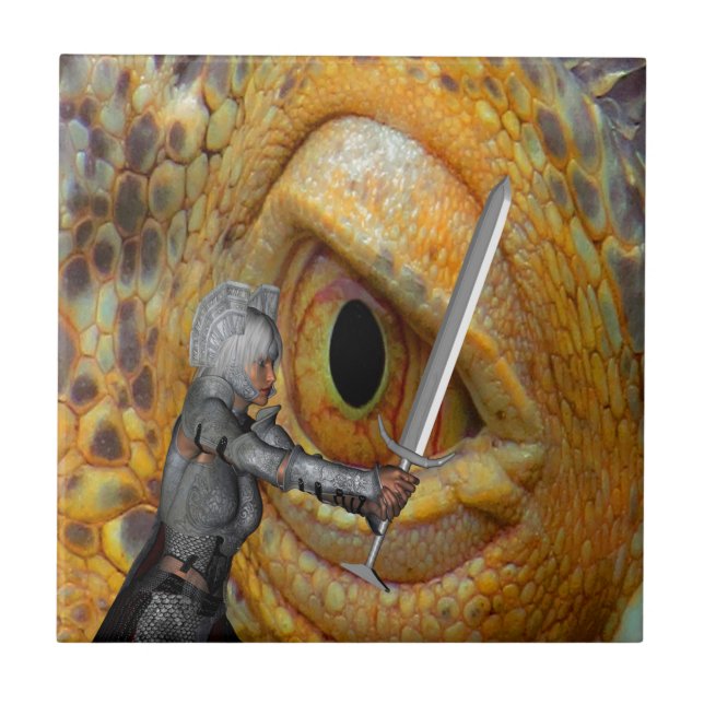 Azulejo De Cerâmica Dragon Folk Tale (Frente)