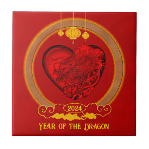 Azulejo De Cerâmica Dragon Heart, ano do dragão
