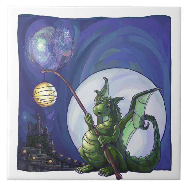 Azulejo De Cerâmica Dragon Watch Art (Frente)