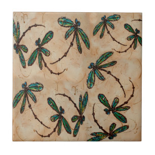 Azulejo De Cerâmica Dragonflies Rustic Cream
