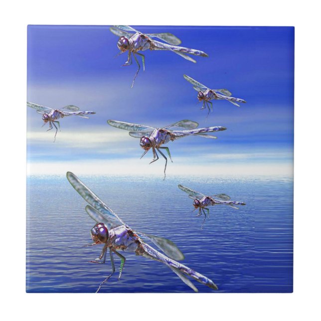 Azulejo De Cerâmica Dragonfly (Frente)
