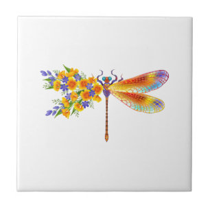 Azulejo De Cerâmica Dragonfly Amarelo