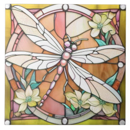 Azulejo De Cerâmica Dragonfly Art Nouveau Deco Vidro Estampado