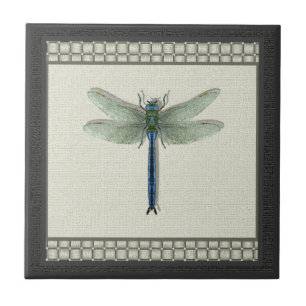 Azulejo De Cerâmica Dragonfly Azul Elegante