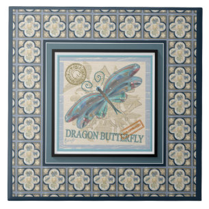 Azulejo De Cerâmica Dragonfly do Escritório de Criação