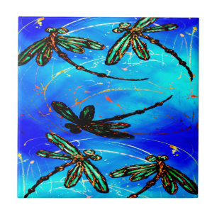 Azulejo De Cerâmica Dragonfly Flix Electric Blue