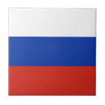 Azulejo De Cerâmica Drapeau Russie tricolore<br><div class="desc">Le drapeau de la Russie est composé de trois bandes horizontales: blanche,  bleue et rouge.</div>