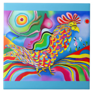 Azulejo De Cerâmica "Dreamscape Bird". Um abstrato surreal