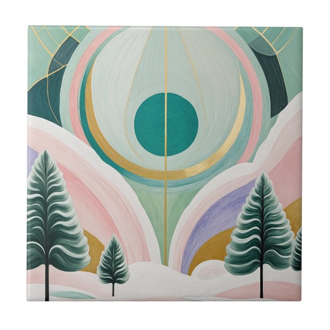 Azulejo De Cerâmica Dreamscape Whimsical Winter (Frente)