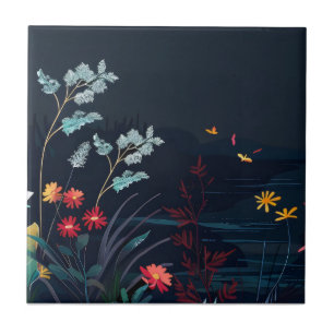 Azulejo De Cerâmica Dreamy Floral Landscape 2