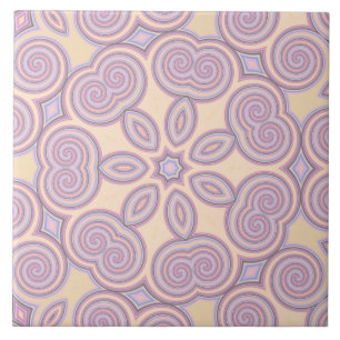 Azulejo De Cerâmica Dreamy Swirls - Padrão Psicodélico Pastel