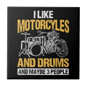 Azulejo De Cerâmica Drummer Drummer Eu Gosto De Motociclos E Tambores