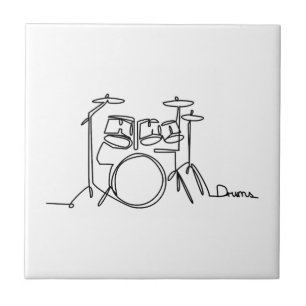 Azulejo De Cerâmica Drummer Music Design Um Tambor De Linha
