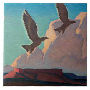 Azulejo De Cerâmica Duas Águias por Maynard Dixon