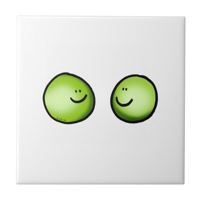 Azulejo De Cerâmica duas ervilhas (Frente)