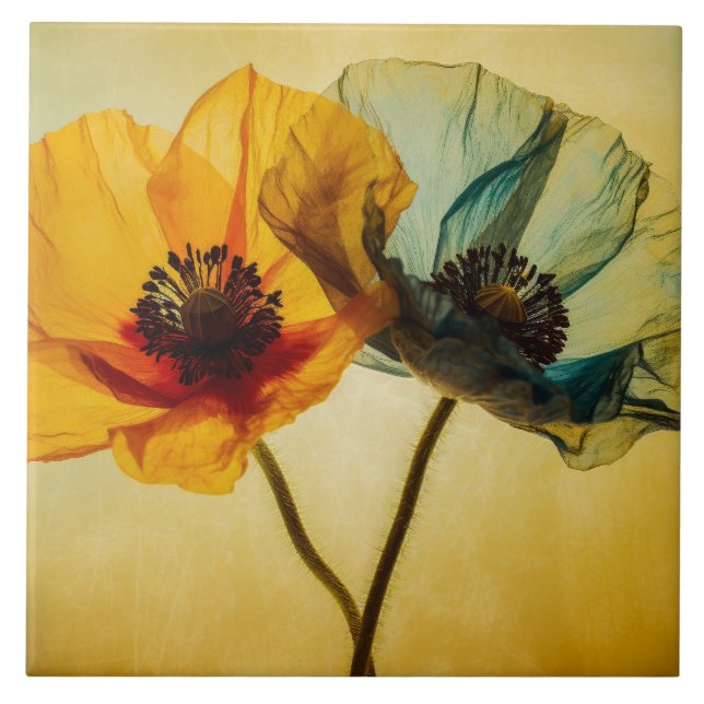 Azulejo De Cerâmica Duas Flores (Frente)