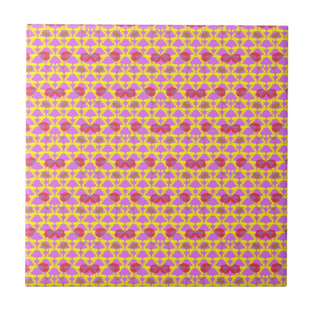 Azulejo De Cerâmica Duas Flores Rosas (Frente)
